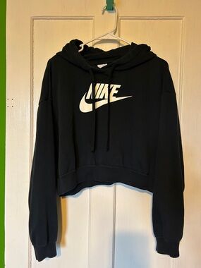 Nike Black Cropped Hoodie